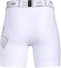 New Under Armour Xsm Boys White Gray Heat Gear Under Sport Shorts 5     1330758-00