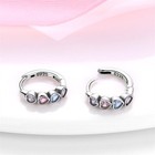 Kunsir 925 Sterling Silver Colorful Heart Huggie Hoop Earrings For Women Jewelry