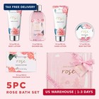 Body   Earth Spa Gift Set For Women - Luxurious 5 Pcs Bath And Body Box  Rose Sc