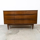 Mid Century Modern Dresser Credenza Kroehler Furniture Walnut 7 Drawer Brown Mcm