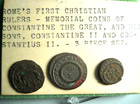 Lot Of 3 Ancient Roman Bronze Coins 1st Christian Emperors Of Rome w display Box