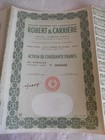 Vintage Share Certificate Stocks Bonds Actions Robert Carriere Laboratories 50fr