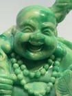 Vintage Green Stone Laughing Buddha Statue 9    Tall 6 Lbs Chinese Figurine 
