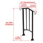 Steel Handrail Fit For 1-2 Steps Outdoor Porch Steps Stair Railing Black New