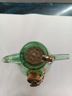 Vintage Italian Green Glass Wine Decanter With Built-in Ice Chamber
