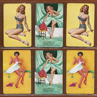 Swap Lot  6 Vintage Sexy Leggy Ladies Pinup Playing Cards Mint Mixed Artists