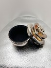 Vintage Gold Rose Metal Trinket Jewelry Box
