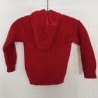 Vtg 70s Kids 3t Red Knit Hood Cardigan Wood Toggle Buttons Saks Fifth Avenue
