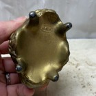 Antique Art Nouveau Golden Gilt Footed Jewelry Casket  Repousse Design Of Roses