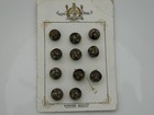 Vintage Glass Button On Store Card Czecho-slovakia Black W  Paisley Pattern