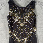 Gk Elite Leotard Child Medium Black Sequins Simone Biles Gold Over America Tour