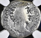 Emperor Marcus Aurelius Silver Denarius 161-180ad Ngc Genuine Roman Coin