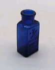 Rare Small 2-1 8  Poison Tinct Iodine Bottle Skull   Cross Bones Cobalt Blue 