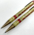 Vintage Advertising Mechanical Pencil Yellow Celluloid Lot Of 2