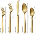 Flatware Set  Gold Stainless Steel Service For 4  5-piece Place 20- Piece 