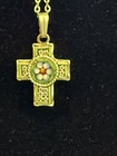 Vintage Italy Micro Mosaic Cross Necklace