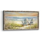 Beach Chair Wooden Wall Art  Framed Relaxing Coastal Theme 56l  X 27w  Beach 02