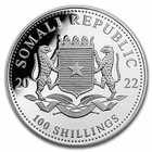 2022 So Somalia 1 Oz Silver Elephant - African Wildlife - 100 Shillings 100 Shil