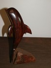 Vintage Desk 10 1 2  High Wood Dolphin On Stand