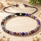 Sea Sediment Natural Stone Handmade Healing Reiki 4mm Round Bead Yoga Bracelet