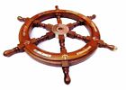 18  Durable Wooden Brass Design Ship Wheel For Nautical Pirate Themed Home Decor