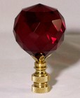 Lamp Finial-stunning Leaded Crystal Lamp Finial-red