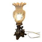 Antique 1920s Art Nouveau Style Boudoir Cherub Lamp With Original Glass Globe