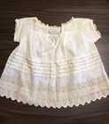 Antique Victorian edwardian Childs Cotton Dress Lace Trim Fancywork