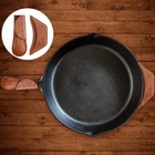 6 Pieces Cast Iron Handle Cover Handmade Thick Skillet Handle Cover Full Grain F