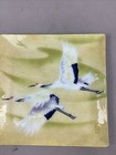 Vintage Tutanka Japanese Cloisonne Enamel Tray With Flying Cranes - 9 25   