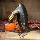 New Primitive Halloween Raven Recycled Metal Pumpkin Black Farmhouse Fall 11 5 t