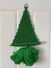 Vintage 1970   s Green Macrame Christmas Tree  Wall Hanging Decoration 24    H