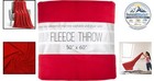 50x60 Throw Blanket  Ultra Soft Hypoallergenic Fleece  Red