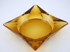 Vintage Amber Glass Square Ashtray 4 5 8  D