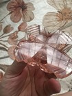 Art Deco Perfume Bottle pink Glass czechoslovakia 1930s-1940s cut Glass