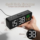 Netzu 3-in-1 Digital Clocks For Living Room With Temperature  Small  Black