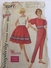Simplicity 3297 Vintage Sewing Pattern Misses Tops Pants Skirt Size 9 Bust 301 2