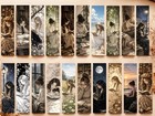20 Pc Bookmark Set Reading Books Oil Painting Art 1 5  X 5 9  New Free Ship A115