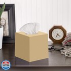 Beige Tissue Box Cover Square - Plastic Facial Tissue Box Holder - Decorative   