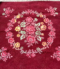 Vtg  Antique French Rose Jacquard Brocade Textile Fabric Square Large Upholstery