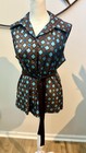 Lot Of 3 Vintage Retro 1970 Tops Blouses Art Deco