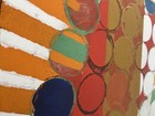 Vintage Mid Century Modern Abstract Painting Signed 1967 60s Art Retro