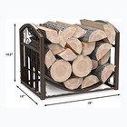 Firewood Rack Holder Scroll Design Metal Outdoor Indoor Log Storage Bin