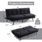 Polyester Memory Foam Convertible Futon Sofa Bed  Small Splitback Loveseat  6   