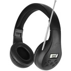 Portable Fm Radio With Stereo Headset  Lcd Display  Foldable Over-ear Headphones