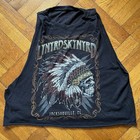 Lynyrd Skynyrd Black Crop T Shirt Jacksonville Florida Slashed Sleeveless Skull