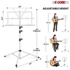 5 Core Sheet Music Stand Adjustable Book Stands Foldable Portable Holder Tripod