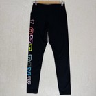 Victoria   s Secret Pink High Waist Cotton Black Leggings Sz Large Love Pink Logo