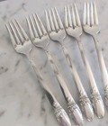 Vtg Lot 5 1847 Rogers Bros Is Silverplate First Love Salad Forks Silverware
