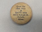 Vintage Wooden Nickel Ray s Tavern Good For One Free Beer Wooden Drink Token 